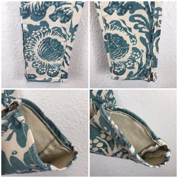 NWT Denim & Supply Ralph Lauren Asiatic Floral Print Ankle Zip Festival Jeans 26 - Picture 7 of 10